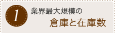1.業界最大の倉庫と在庫数